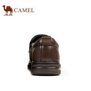 骆驼（CAMEL）男士软底皮休闲鞋商务乐福鞋套脚皮鞋 A132005480 棕色 40
