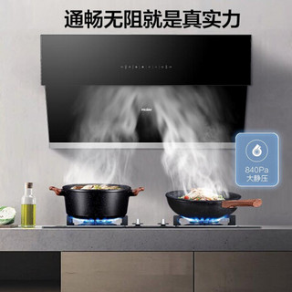 海尔（Haier）抽烟机 爆炒22大吸力 5.0kw大火力防干烧 智能变频 自清洗烟灶套装 E900C16+QE9B1(12T)