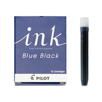 PILOT 百乐 日本百乐(PILOT)钢笔墨胆 非碳素不堵笔 彩色墨水囊 IRF-12S 黑蓝色 12支/盒