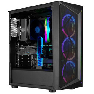 酷冷至尊 CoolerMaster)CMP510(流光) 电脑中塔机箱(ATX主板/前冲孔网面板/ARGB灯带/玻璃侧板)