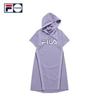 FILA FUSION 斐乐潮牌女装连衣裙2021夏季新款中长款连帽衫卫衣裙 奇幻紫-VT-T11W121305A 170/88A/L