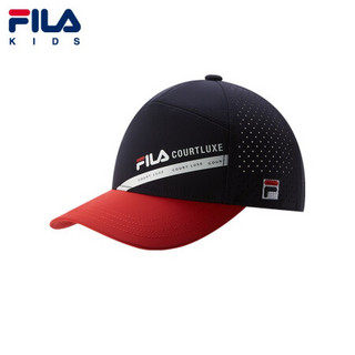 FILA KIDS斐乐儿童棒球帽2021夏季新款男童学生遮阳防晒鸭舌帽子 RD宝蓝-NV M