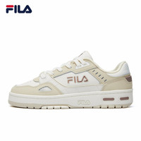 FILA 斐乐 官方女子复古篮球鞋2021年夏季新款低帮运动鞋休闲板鞋 雪白/米色-SA 38
