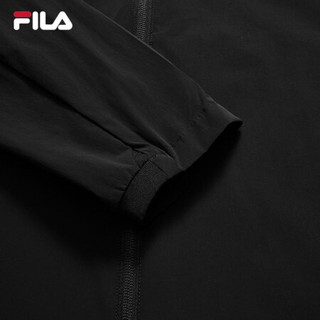 FILA 斐乐官方男士连帽外套2021秋季新款潮流梭织上衣运动外套男 黑色-BK 170/92A/M