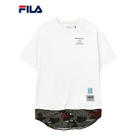 FILA x MIHARA斐乐男子联名短袖T恤2021夏秋新款潮流运动宽松上衣 白色-WT 180/100A/XL