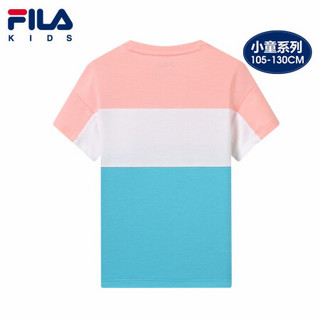 FILA KIDS斐乐童装儿童短袖T恤2021夏新款小童休闲洋气纯棉上衣 荷花粉-LP 120cm