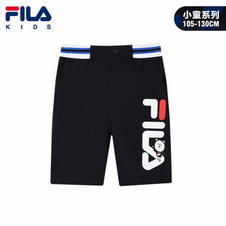 FILA KIDS斐乐童装男童休闲短裤夏季2021新品小童薄款运动五分裤 正黑色-BK 105cm