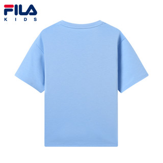 FILA KIDS斐乐童装女童T恤短袖2021年夏季新款中大童儿童运动半袖 吊钟蓝-LB 150cm