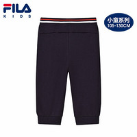 FILA KIDS 斐乐儿童男童小童长裤2021夏秋新款休闲裤舒适运动裤 传奇蓝-NV 105cm