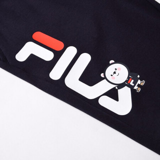 FILA KIDS 斐乐儿童男童小童长裤2021夏秋新款休闲裤舒适运动裤 传奇蓝-NV 105cm