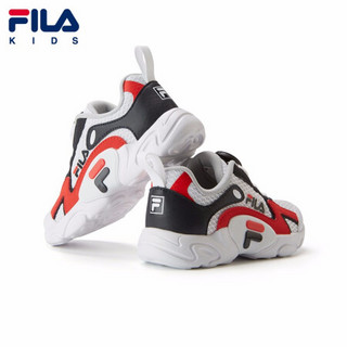 FILA KIDS斐乐童鞋男童跑步鞋2021小童鞋子夏季儿童网面运动鞋女 斐乐白/传奇蓝-WN 31码/内长19.5cm