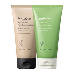 innisfree 悦诗风吟 明星洁面乳套装（绿茶精萃 150ml+火山泥 150ml）