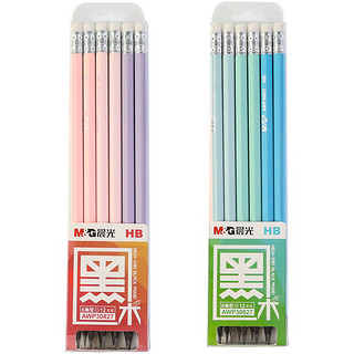 M&G 晨光 AWP30827  六角杆黑木木杆铅笔 HB 带橡皮 12支/盒