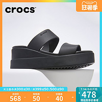 crocs 卡骆驰 Crocs女鞋高跟鞋 布鲁克林卡骆驰女士厚底坡跟凉拖鞋|206219