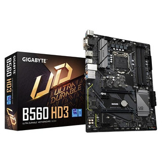 GIGABYTE 技嘉 B560 HD3 耐久大板 ATX主板（intel LGA1200、B560）+英特尔 酷睿i5-11600K CPU套装