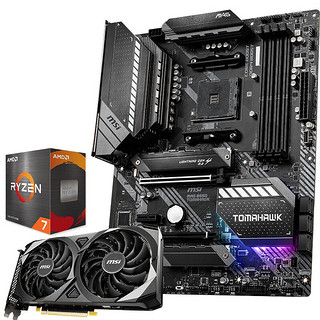 MSI 微星 MAG系列 B550 TOMAHAWK 战斧导弹  ATX主板（AMD AM4、B550）+AMD 锐龙7-5800X  CPU套装+万图师 RTX 3060 VENTUS 2X 12G显卡