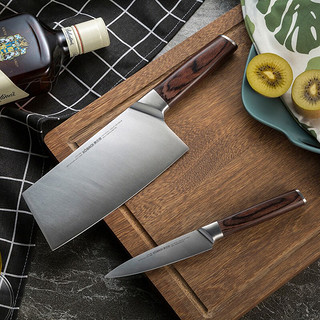 康巴赫刀具套装菜刀料理刀高硬度不锈钢套刀两件套切片刀水果刀