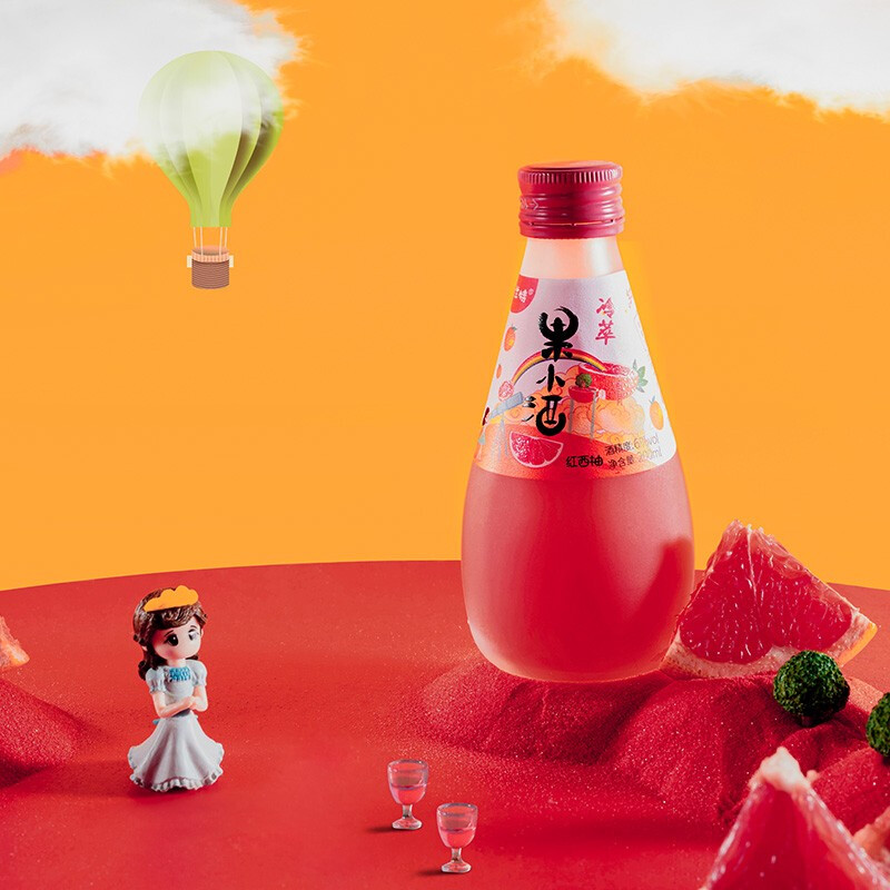 威兰特 果小酒 丹棱桔橙子味果酒 橘橙发酵 低度女士甜酒 红西柚果酒