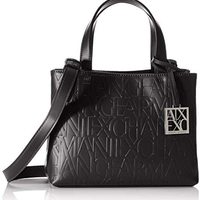 A|X Armani Exchange 小徽标全身凹陷开式购物袋