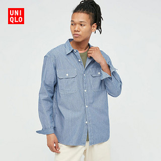 UNIQLO 优衣库 436313 男装条纹工装衬衫