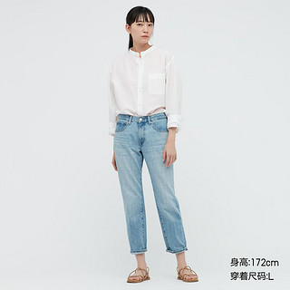 UNIQLO 优衣库 男/女/情侣装 麻棉立领衬衫(长袖春夏休闲透气) 433478