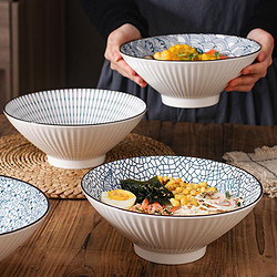 隽美 日式竖纹釉下彩4件套 8英寸陶瓷碗
