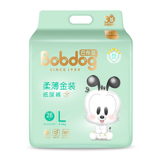 BoBDoG 巴布豆 柔薄金装系列 纸尿裤 L26片*2包