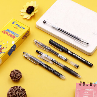 PILOT 百乐 拔帽中性笔 黑色 0.5mm 5支装 限定礼盒套装