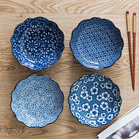 隽美 日式家用陶瓷大容量水果沙拉米饭碗面食碗餐具（4色装）