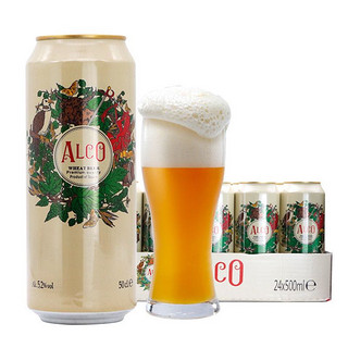 ALCO 阿尔寇（ALCO） 欧洲进口阿尔寇小麦白啤酒批发浑浊性酵母啤酒500ml*6/12罐装酒水