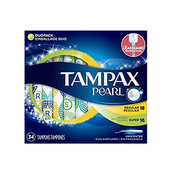 TAMPAX 丹碧丝 珍珠系列导管卫生棉条 34条/盒