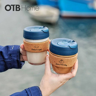 keepcup 便携咖啡杯美式玻璃杯外带杯子定制刻字水杯随行杯冷萃杯（木环-樱花340ml）