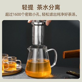 富光 玻璃茶壶茶具泡茶壶加厚耐热过滤花茶水壶大容量水壶办公泡茶器过滤茶水分离杯公功夫茶杯 700ml