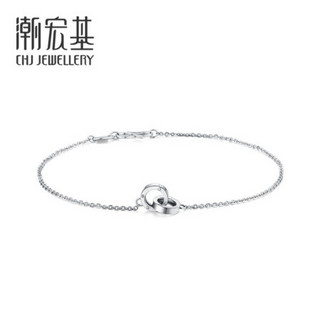 潮宏基 CHJ JEWELLERY 双环恋扣 PT950铂金手链女款 计价 SCP40000304 约1.85g