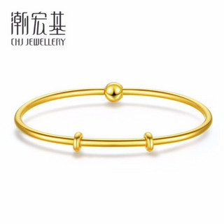 潮宏基 CHJ JEWELLERY 简镯 足金黄金手镯女款 计价 SDG30003429 约9.2g