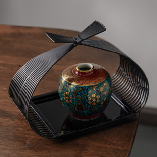 美浓烧九谷烧日本进口青粒铁仙一轮生花器陶瓷花瓶新家送礼摆件含架子青粒铁仙一轮生花器 含架 报价价格评测怎么样 什么值得买