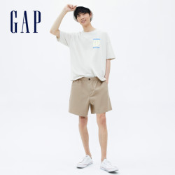 Gap 盖璞 男装潮流休闲卡其短裤701282夏季2021新款五分裤宽松运动裤薄