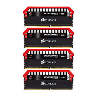 USCORSAIR 美商海盗船 统治者铂金系列 ROG红色定制款 DDR4 3200MHz 台式机内存 红色 16GB 4GB*4