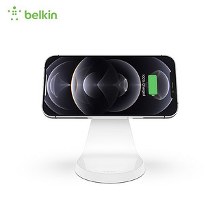 belkin 贝尔金 苹果无线充电器 iPhone手机充电支架 MagSafe磁吸充电 立式桌面手机支架 WIB003白