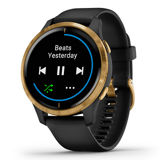 GARMIN 佳明 Venu 运动手表 耀金黑/黑色 43.2mm Wi-Fi版