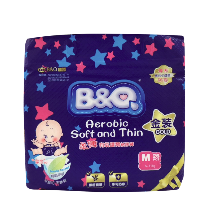 B&Q 贝奇 柔薄有氧护臀系列 金装纸尿裤