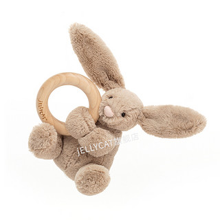 jELLYCAT 邦尼兔 WOODEN TOYS系列 BAS4WBB 害羞浅棕色邦尼兔玩具木环毛绒玩具 13cm