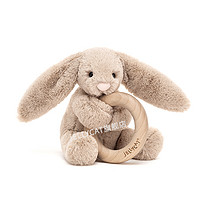 jELLYCAT 邦尼兔 WOODEN TOYS系列 BAS4WBB 害羞浅棕色邦尼兔玩具木环毛绒玩具 13cm
