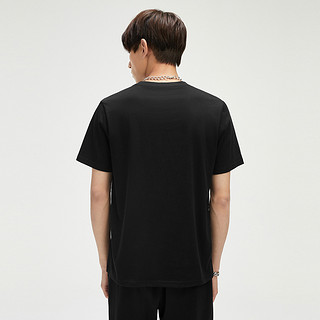 GXG 男士圆领短袖T恤 GHC144035D 黑色 L