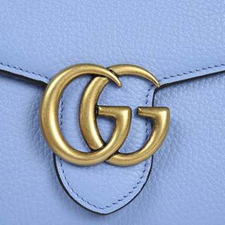 GUCCI 古驰 GG Marmont系列 女士单肩包 401232 A7M0T 天蓝色 中号