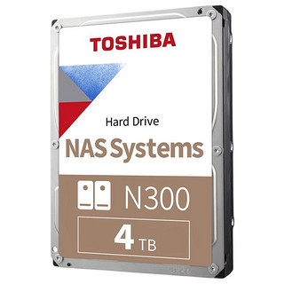 TOSHIBA 东芝 N300 3.5英寸 NAS硬盘 4TB（SMR、7200rpm、128MB）HDWN180