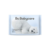babycare 绵柔巾干湿两用婴儿一次性洗脸巾小熊巾加厚80抽*36包