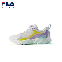 FILA KIDS斐乐男童运动鞋2021秋季新品中大童跑鞋儿童女童老爹鞋 奶白/冰河绿-AG 37码/内长23.5cm