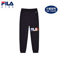 FILA 斐乐童装男小童裤子2021夏季薄款儿童纯棉宽松防蚊长裤运动裤 传奇蓝-NV 130cm