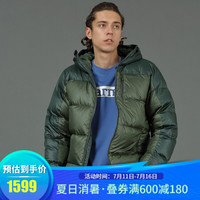 Marmot 土拨鼠 秋冬运动休闲保暖时尚灰鹅绒带帽面包羽绒服男户外 鳄鱼绿/深青绿4965 XL 欧码偏大